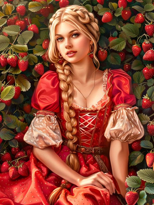 Алмазная мозаика без подрамника «Славянка» 50x40 см