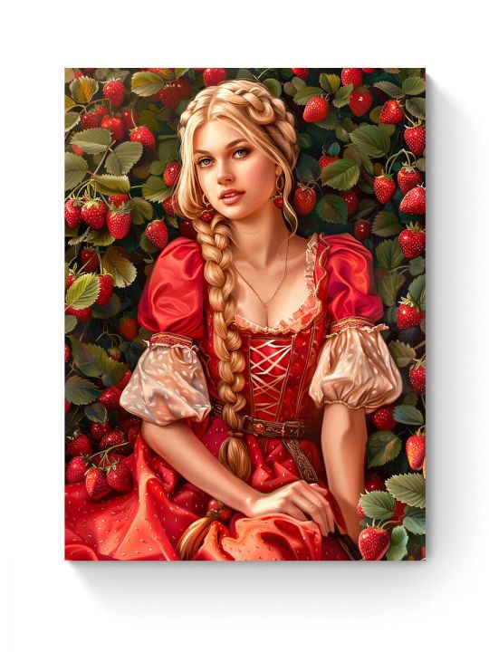 Алмазная мозаика на подрамнике «Славянка» 40x30 см
