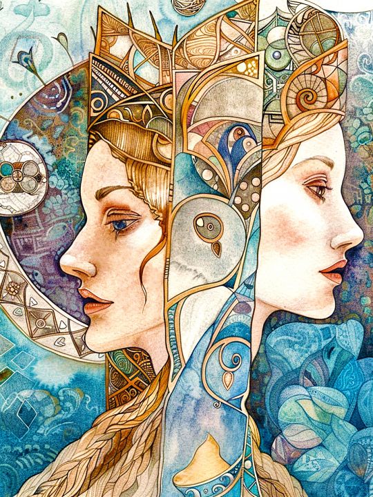 Алмазная мозаика без подрамника «Сёстры» 25x20 см