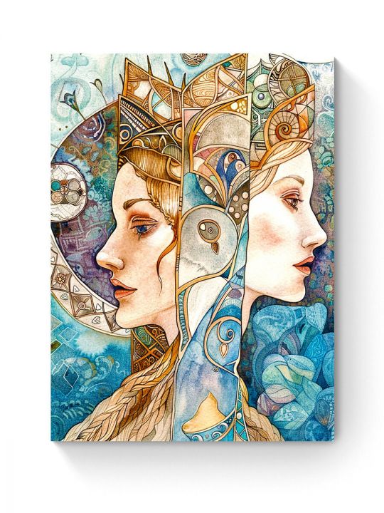 Алмазная мозаика на подрамнике «Сёстры» 40x30 см