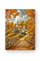 Алмазная мозаика на подрамнике «Осень в деревне» 40x30 см