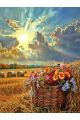 Алмазная мозаика без подрамника «Осень в деревне» 50x40 см
