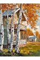 Алмазная мозаика без подрамника «Осень в деревне» 60x45 см