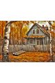 Алмазная мозаика без подрамника «Осень в деревне» 40x30 см