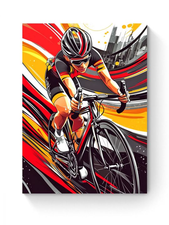 Алмазная мозаика на подрамнике «Велотрек» 40x30 см