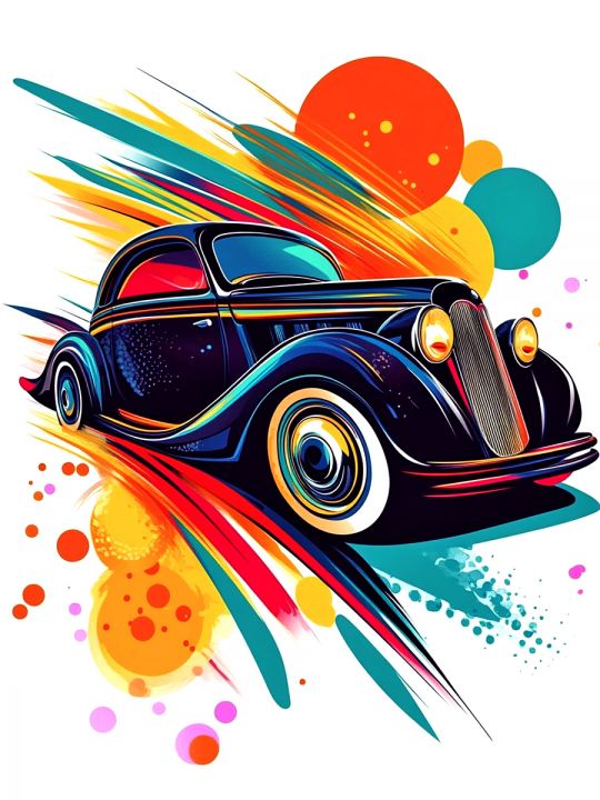 Алмазная мозаика без подрамника «Ретро авто» 25x20 см