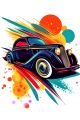 Алмазная мозаика без подрамника «Ретро авто» 25x20 см
