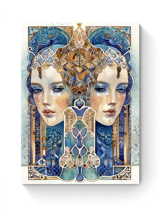 Алмазная мозаика на подрамнике «Ар-нуво сестры» 40x30 см