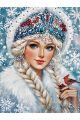 Алмазная мозаика без подрамника «Снегурочка» 35x25 см