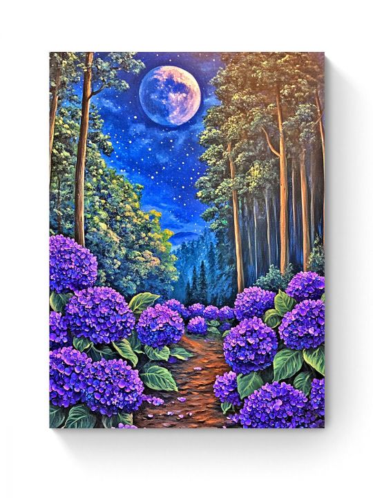 Алмазная мозаика на подрамнике «Ночной парк» 80x60 см