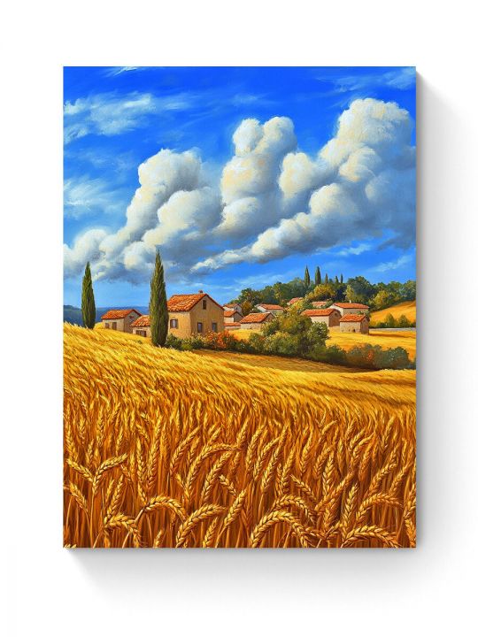 Алмазная мозаика на подрамнике «Пейзаж Тосканы» 40x30 см