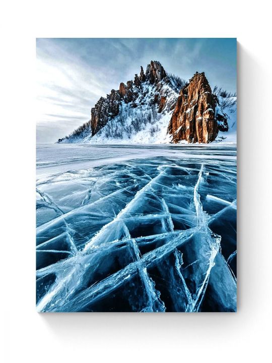 Алмазная мозаика на подрамнике «Лед Байкала» 50x40 см