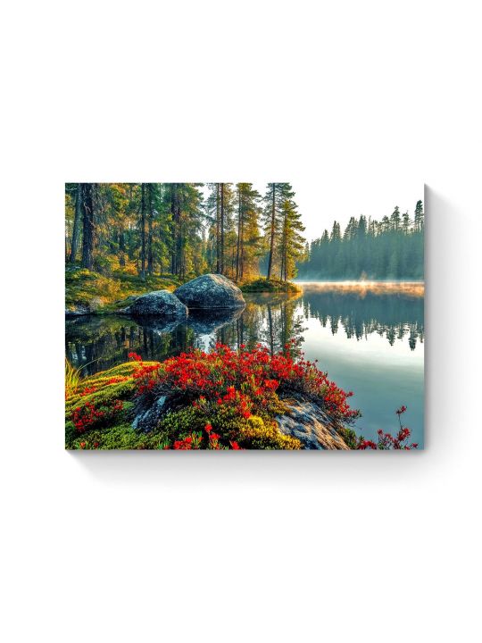 Алмазная мозаика на подрамнике «Природа Карелии» 35x25 см