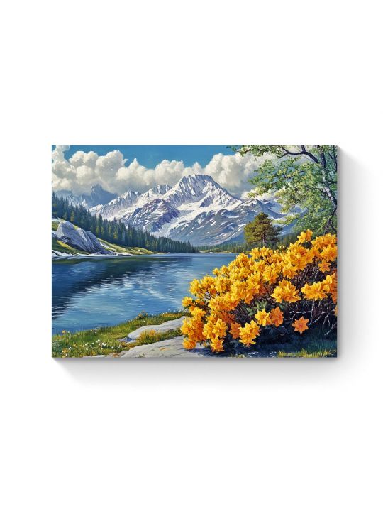 Алмазная мозаика на подрамнике «Горный пейзаж» 40x30 см