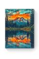 Алмазная мозаика на подрамнике «Вулкан у озера» 90x70 см