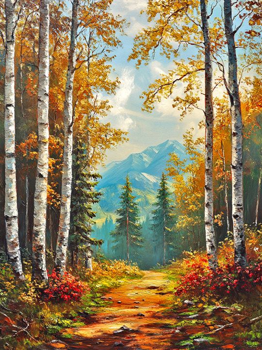 Алмазная мозаика без подрамника «Сказочная осень» 40x30 см