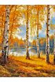 Алмазная мозаика без подрамника «Золотая осень» 40x30 см
