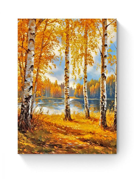 Алмазная мозаика на подрамнике «Золотая осень» 50x40 см
