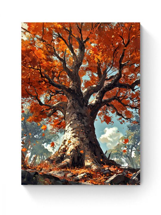 Алмазная мозаика на подрамнике «Могучий дуб» 40x30 см