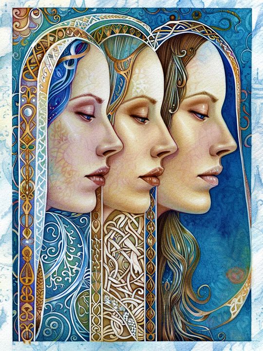 Алмазная мозаика без подрамника «Три сестры» 25x20 см