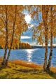 Алмазная мозаика без подрамника «Осень на Волге» 130x100 см