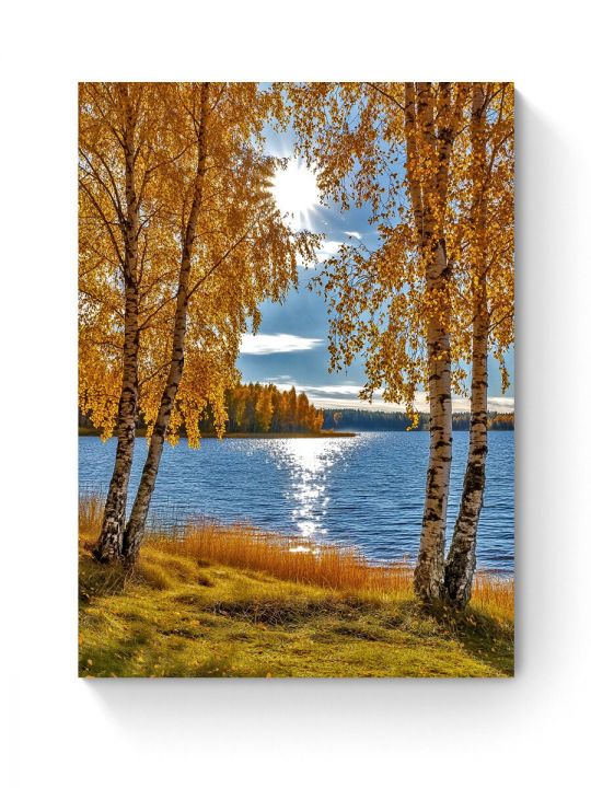Алмазная мозаика на подрамнике «Осень на Волге» 80x60 см