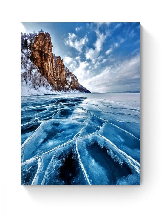 Алмазная мозаика на подрамнике «Лед Байкала» 50x40 см