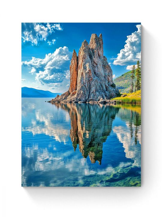 Алмазная мозаика на подрамнике «Природа Байкала» 50x40 см