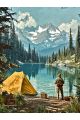 Алмазная мозаика без подрамника «Поход в горы» 40x30 см