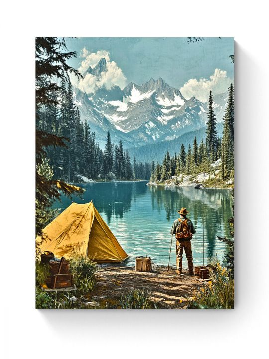 Алмазная мозаика на подрамнике «Поход в горы» 50x40 см