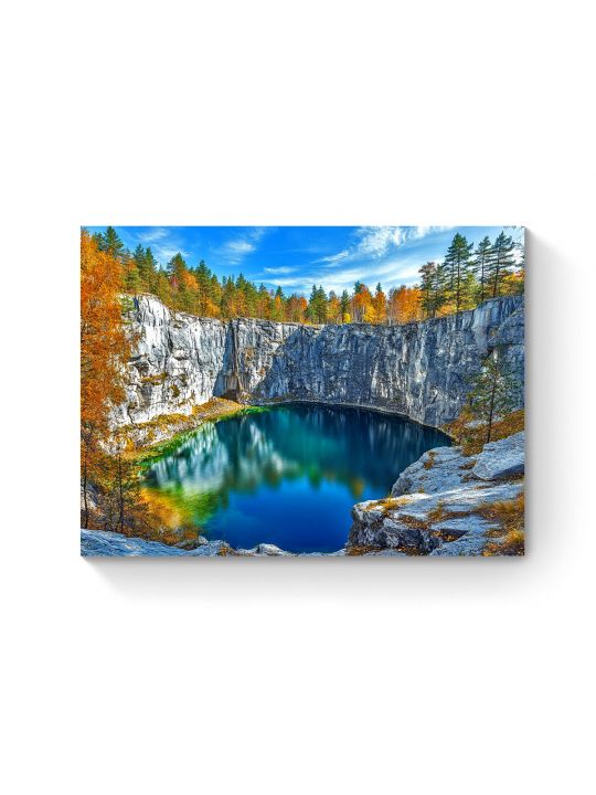 Алмазная мозаика на подрамнике «Природа Карелии» 40x30 см