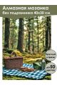 Алмазная мозаика без подрамника «Пикник в лесу» 40x30 см