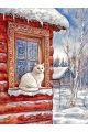 Алмазная мозаика без подрамника «Зима в деревне» 80x60 см