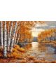Алмазная мозаика без подрамника «Осенний лес» 50x40 см