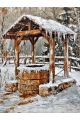 Алмазная мозаика без подрамника «Зима в деревне» 25x20 см