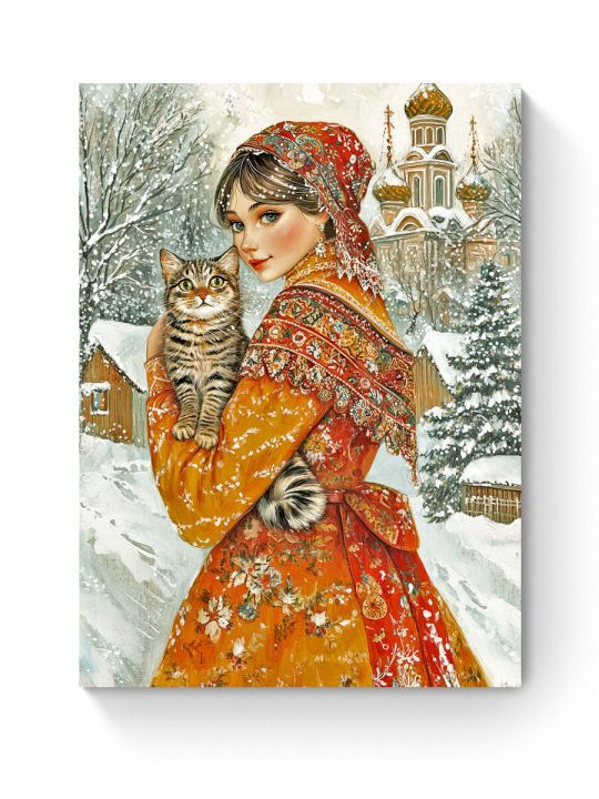 Алмазная мозаика на подрамнике «Русская Краса» 70x50 см