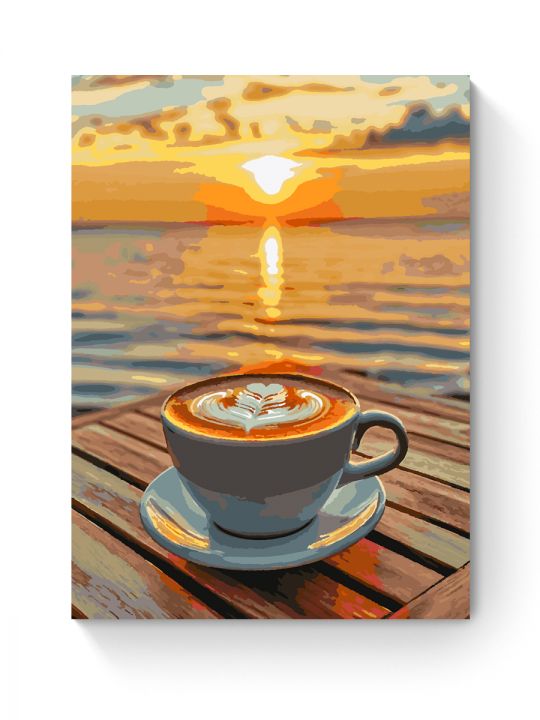 Картина по номерам на подрамнике «Кофе и море» 50x40 см
