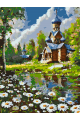 Картина по номерам на подрамнике «Церковь у реки» 50x40 см