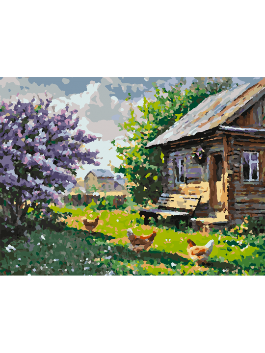 Картина по номерам без подрамника «Лето в деревне» 40x30 см