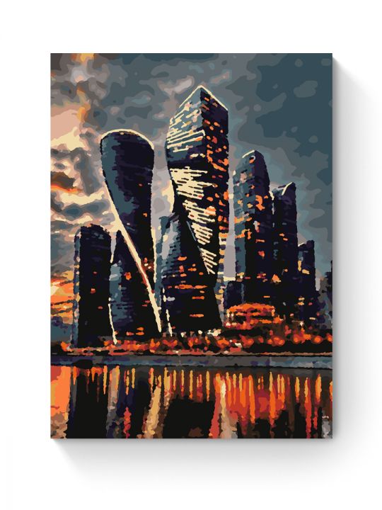 Картина по номерам на подрамнике «Небоскрёбы» 40x30 см