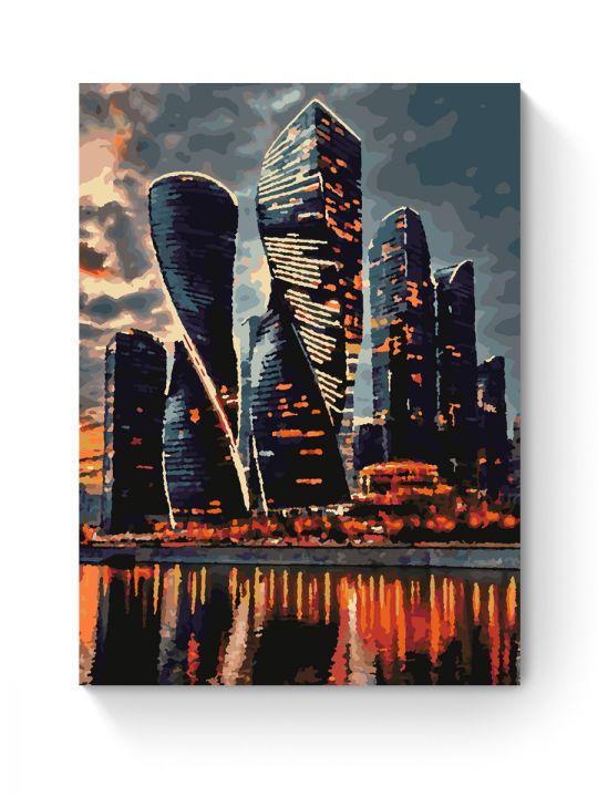 Картина по номерам на подрамнике «Небоскрёбы» 50x40 см
