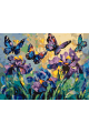 Картина по номерам на подрамнике «Бабочки и ирисы» 50x40 см