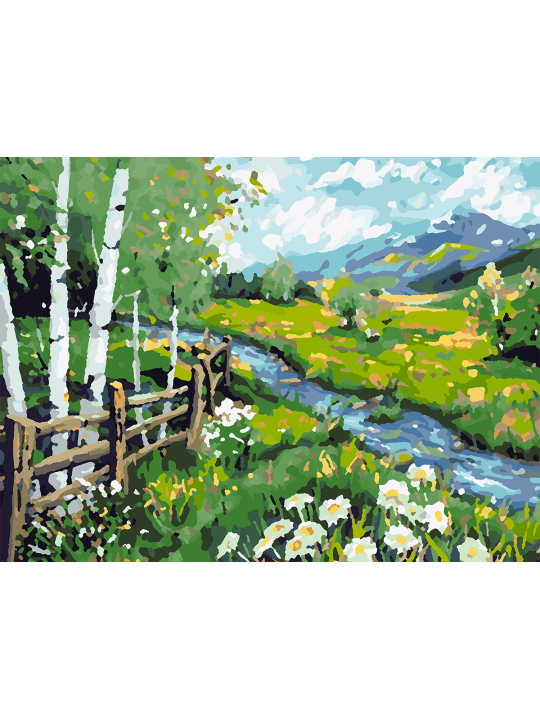 Картина по номерам без подрамника «Альпийский луг» 40x30 см