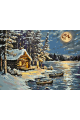 Картина по номерам на подрамнике «Зимняя сторожка» 50x40 см