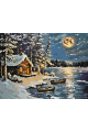 Картина по номерам без подрамника «Зимняя сторожка» 40x30 см
