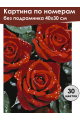 Картина по номерам без подрамника «Красные розы» 40x30 см