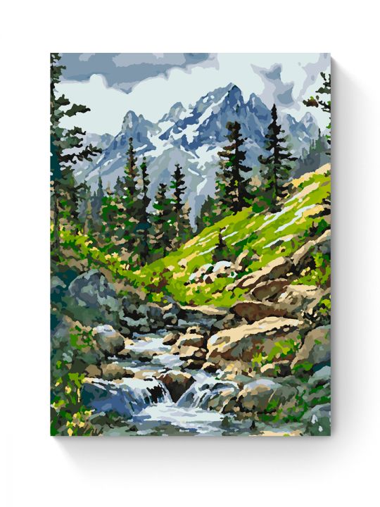 Картина по номерам на подрамнике «Горный ручей» 50x40 см