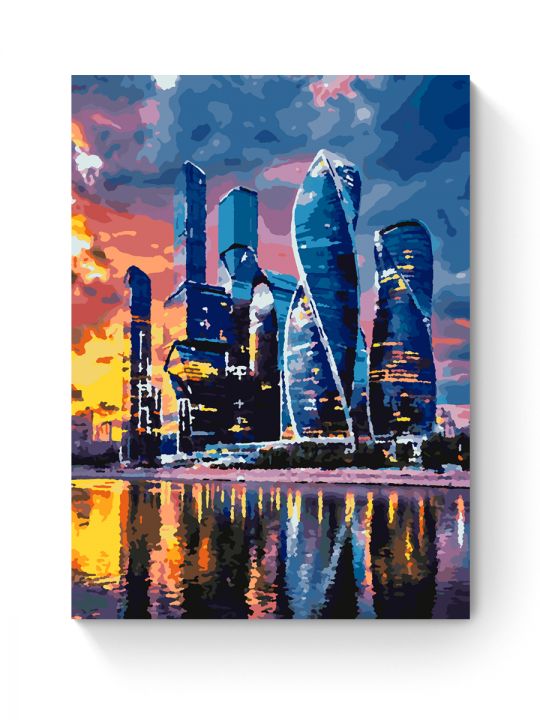 Картина по номерам на подрамнике «Мегаполис» 50x40 см
