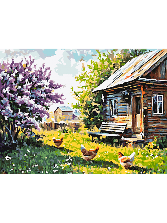 Картина по номерам без подрамника «Лето в деревне» 35x25 см