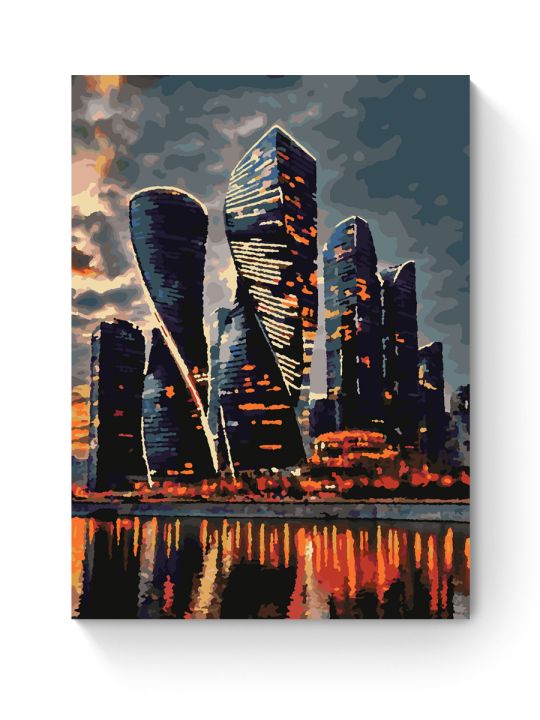 Картина по номерам на подрамнике «Небоскрёбы» 35x25 см